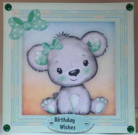Cute Koala in a Aqua  Polka Bow  by Hazel Underwood