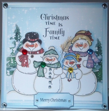Jolly Snowman Quick Card Sheet-8 by Hazel Underwood