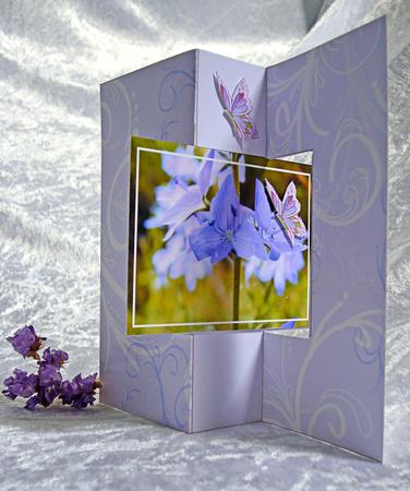 Blue Flower & Butterfly Swing Card by Hazel Kinvig-Paul