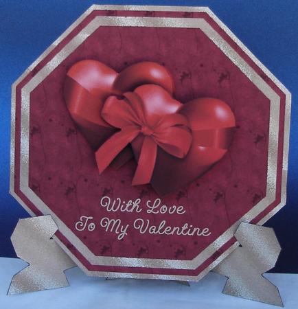 Two Hearts Octagonal Plate Card by Heather Beechey