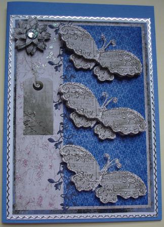 Elegant Butterflies Decoupage Card Front by Heather Beechey