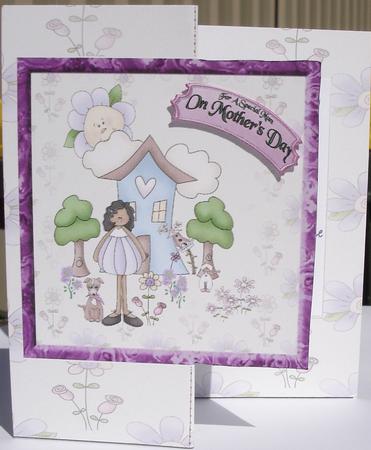 Soft Lilac Fold-back Card by Heather Beechey
