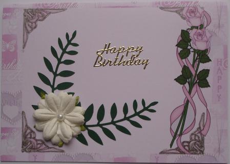 Rose Happy Birthday Card Blank by Heather Beechey