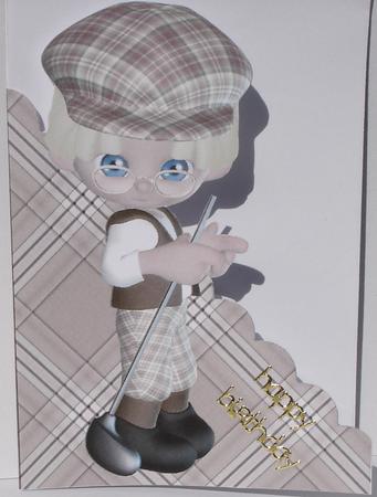 Time for Golf A5 Shaped Front Print & Fold Card by Heather Beechey