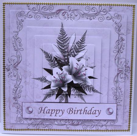 8x8inch Pink Floral Pyramid Topper Kit by Heather Beechey