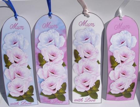 Mum Peonie Bookmarks by Heather Beechey