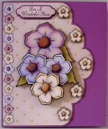 Blooming Beautiful Scallop Edge Card Front by Heather Beechey