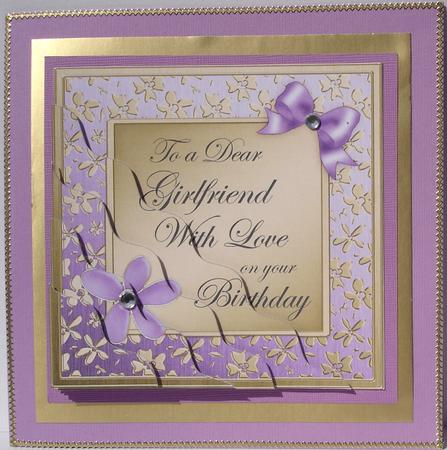 Floral Elegance Birthday Girlfriend Wavy Corner Stacker by Heather Beechey