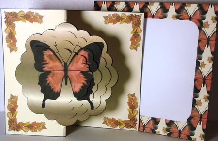 Orange Satin Butterfly Scalloped Fold Back Card Kit by Heather Beechey