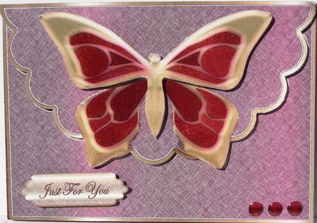 Metalic Plum Butterfly Envelope by Heather Beechey