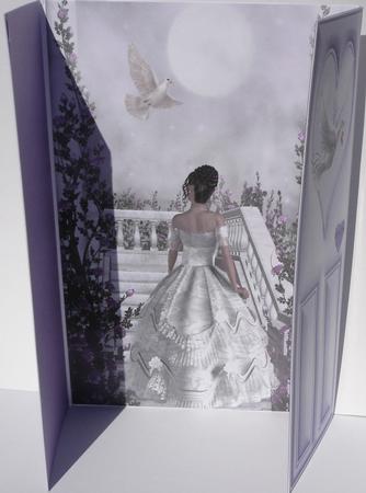 Beautiful Lady in a White Gown in the Garden , Gatefold by Heather Beechey