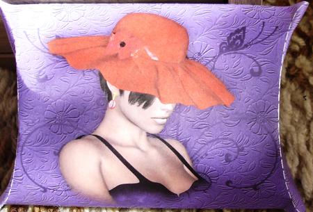 Red Hat Lady Pillow Box by Heather Beechey