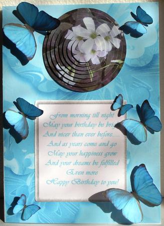 Blue Butterfly Trifold Toppers by Heather Beechey
