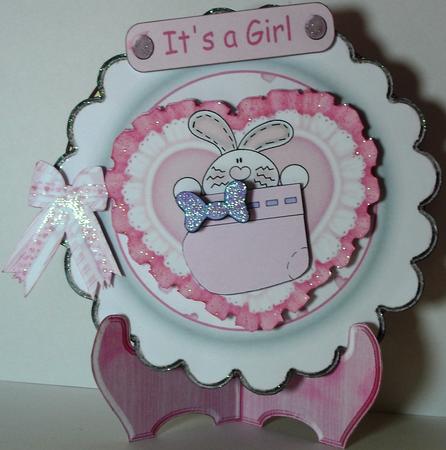 New Baby Girl Bunny Plate by Heather Beechey