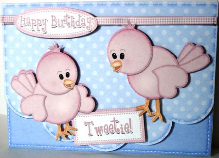 A4 Little Birdie Felties Card Topper by Heather Beechey