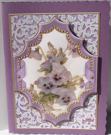 Purple Pansies A4 Picture Sheet Topper by Heather Beechey