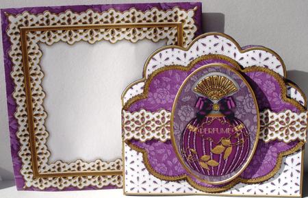 Amethyst Perfume Em Anglaise Scalloped 3D Decoupage Card Kit by Heather Beechey