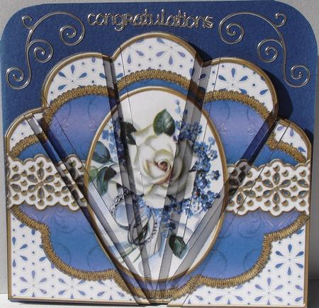 Wedding Roses Embroidery Anglaise Scallop Deco Stacker by Heather Beechey