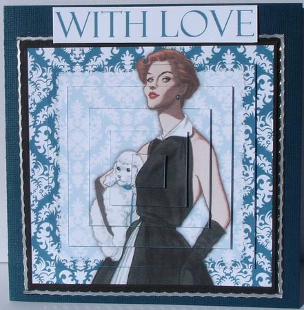 Vintage Fashion Lady on Damask Background Pyramid by Heather Beechey