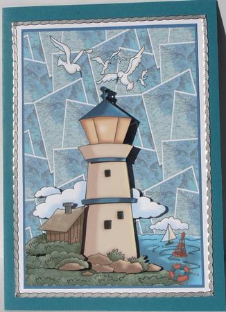 Seagulls Flying Above the Lighthouse by Heather Beechey