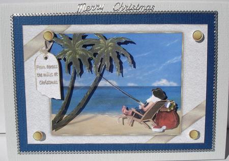 Fishing Aussie Santa Christmas Card by Heather Beechey