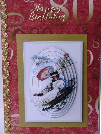 Red and Gold 80th Birthday A4 Backing Paper by Heather Beechey