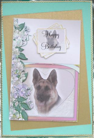 Dog in Rainbow Heart Birthday by Heather Beechey