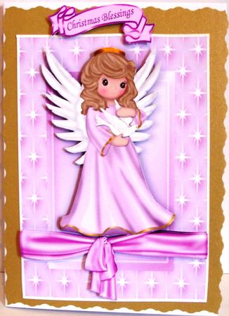 Sweet Angel with Dove in Star Frame by Heather Beechey