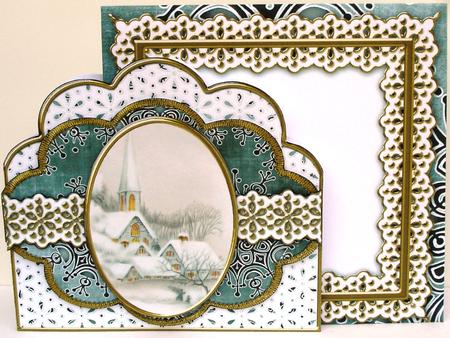 Ice Church Grey Anglaise Scallop 3D Decoupage Card Kit by Heather Beechey