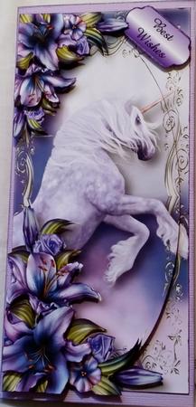 Majestic Unicorn - Dl + Plaque + Decoupage by Heather Beechey