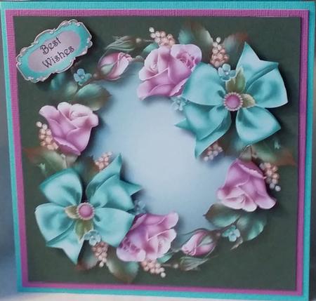 The Tiffany Rose Wreath 8x8 Quick Topper by Heather Beechey