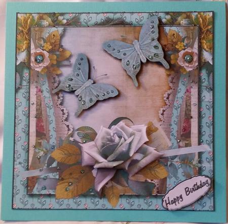 Cardtopper Blue Rose 238 by Heather Beechey
