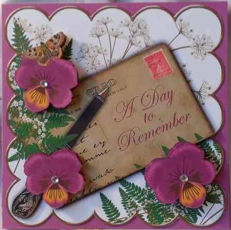 Cerise Pansy a Day to Remember Ink Saver 6in Step by Step by Heather Beechey