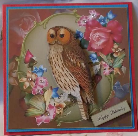 Garden Owl Topper with Decoupage by Heather Beechey
