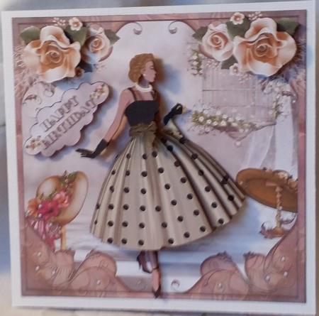 1950's Lady Polka Dots in Coffee and Cream Mini Kit by Heather Beechey