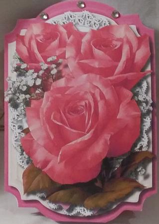 Print, Cut, and Fold, Beautiful Salmon Pink Roses  by Heather Beechey