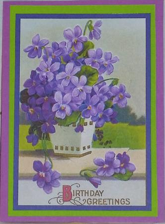 Vintage Purple Flowers Scalloped Pyramid by Heather Beechey
