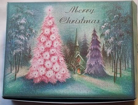 Merry Christmas Winter Scene Gift Box by Heather Beechey