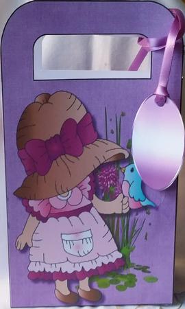 Lovely Lilac Gift Bag, Bonnet Girl by Heather Beechey