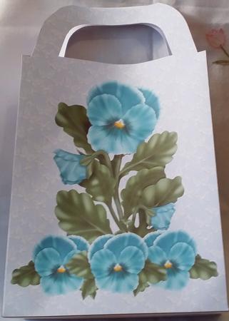 Blue Pansy Gift Bag by Heather Beechey