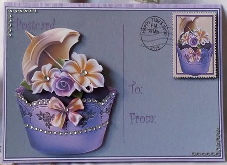 Cupcake Postcard Card Front by Heather Beechey