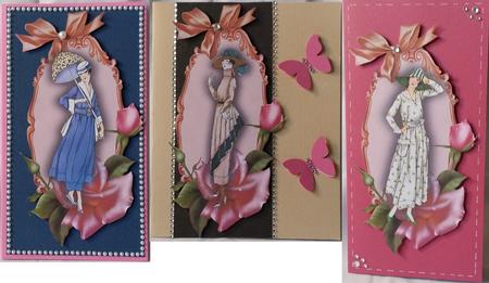 Vintage Ladies Bookmarks or Card Toppers by Heather Beechey