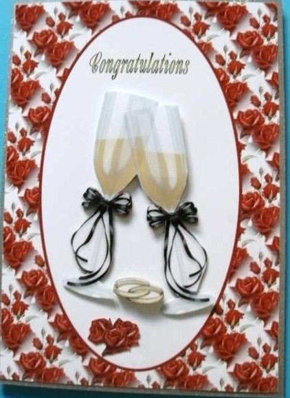 Congratulations Wedding Day or Anniversary Card Front by Heather Finn