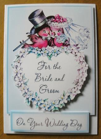 For the Bride and Groom Love Birds - Decoupage Card by Heather Finn