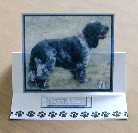 Blue Roan Cocker Spaniel 3D Decoupage by Heather Finn