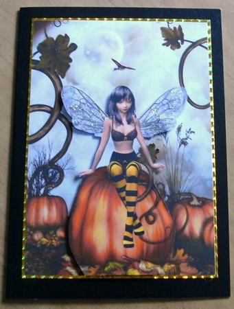 Pumkin Faerie Bee, A4 Topper by Heather Finn