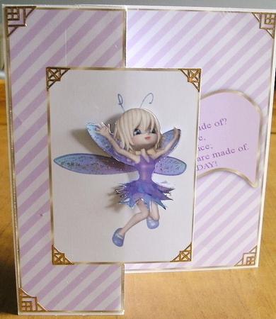 Purple Birthday Fairy Fold Back Card by Heather Finn