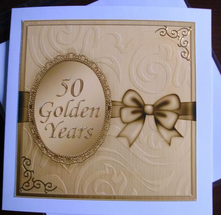 8 x 8 50 Golden Years Scalloped Corner Topper Featured Gallery Photo
