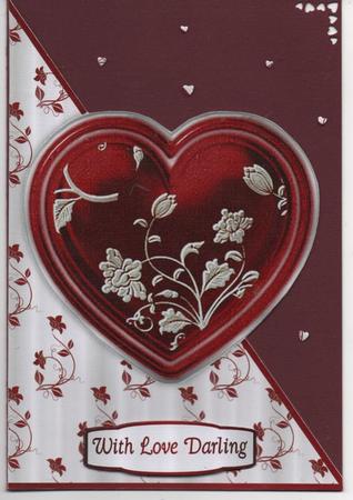 Valentine Heart 'n Flowers Quick Cut and Fold Card by H Pearson