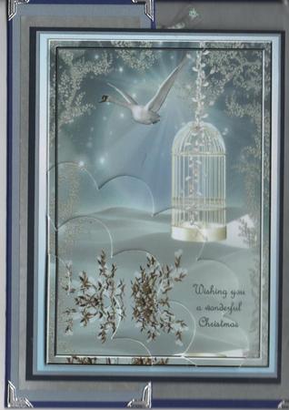 Silvery Images of Christmas Shell Edge Corner Stacker by H Pearson
